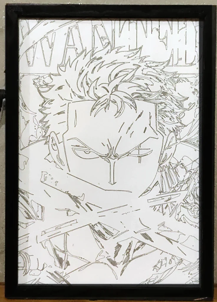 A Light Craze backlit lightbox switched off, showing line art